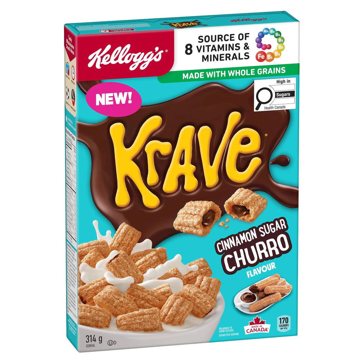Kellogg's Krave Cinnamon Sugar Churro Cereal 314g