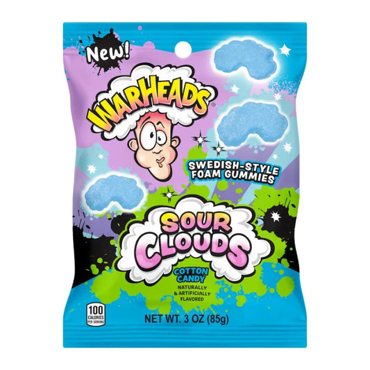 Warheads Cotton Candy Sour Clouds - 12 x 3oz