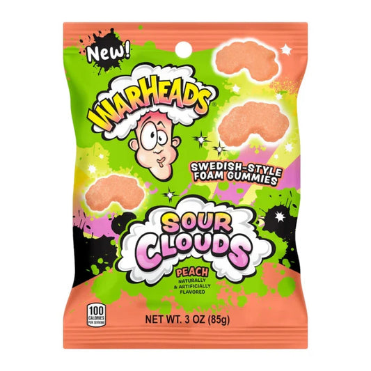 Warheads Peach Sour Clouds - 12 x 3oz