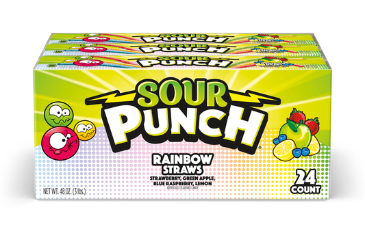 Sour Punch Straws Rainbow 2oz 24 CT