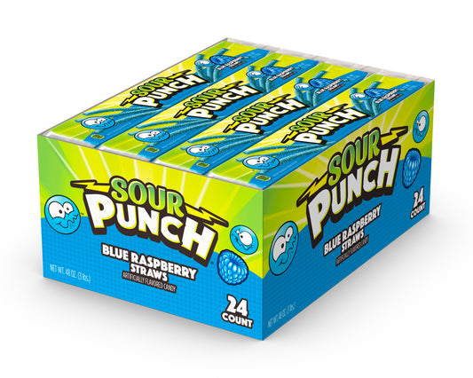 Sour Punch Blue Raspberry Straws 2oz - 24CT