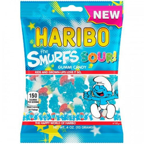 Haribo Sour Smurfs Peg Bags 113g