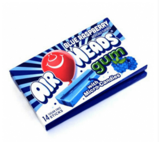 Airheads - Blue Raspberry Bubble Gum - 1.185oz (34g) - 12CT