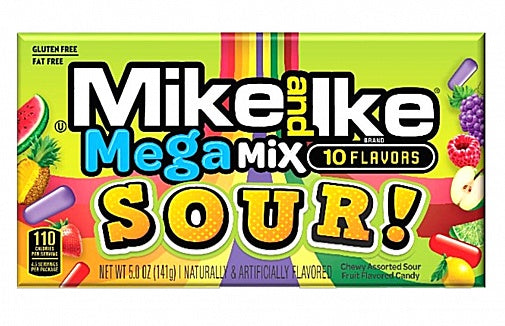 Mike and Ike Mega Mix Sour Theatre Box 120g - 12 ct