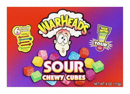Warheads Sour Chewy Cubes Theatre Box 113g - 12ct